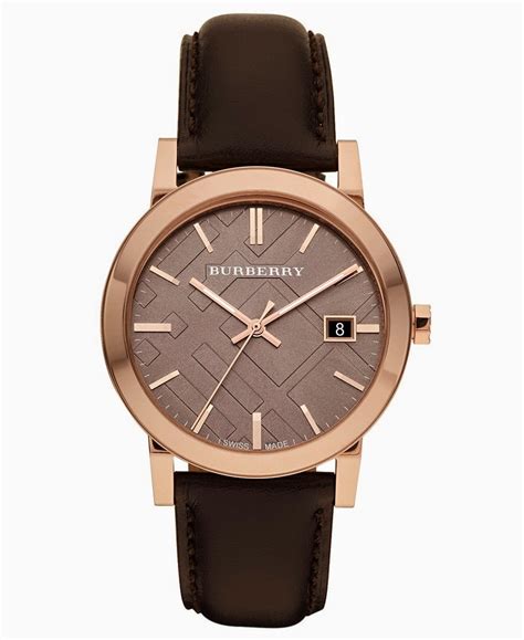 burberry watch men's leather strap